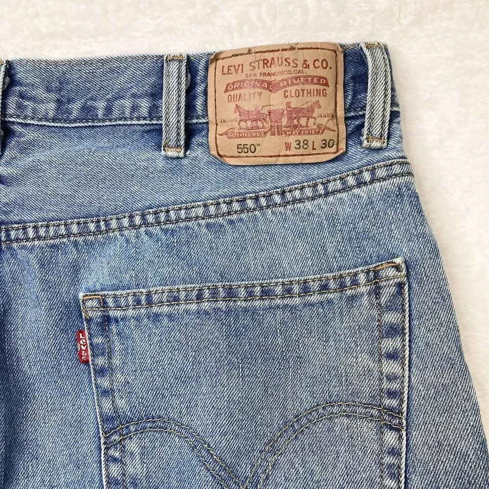 Levis 550 Jeans Mens 38x30 Blue Fade Relaxed Baggy Y2K Measures 36x27 Vintage‎